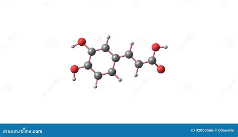 Caffeic Acid Molecular Structure Isolated on White Stock Illustration - Illustration of science ...