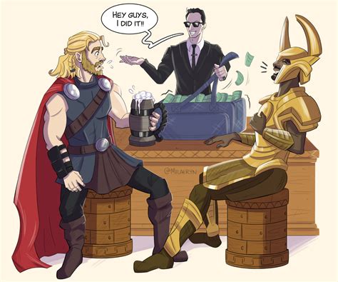 milaeryn - Loki, Thor, Heimdall and the famous bet XD