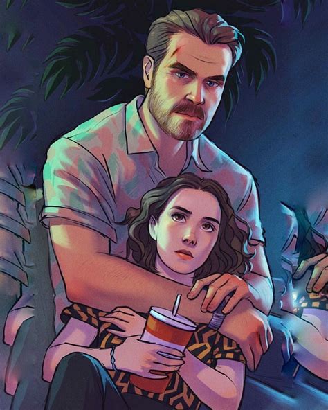 Stranger Things Hopper and Eleven, David Harbour, Millie Bobby Brown, Season 3, fanart, fan art ...