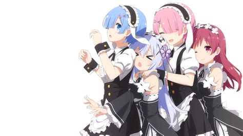 Wallpaper : Re Zero Kara Hajimeru Isekai Seikatsu, Rem Re Zero, Ram Re ...