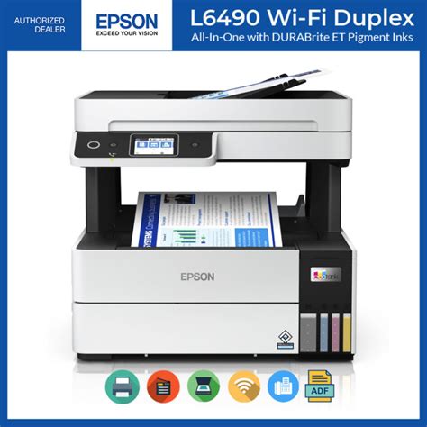 Epson L6490 Printer Scanner Copier or Xerox Fax Ink Tank All in One CISS Continous Ink Printer ...