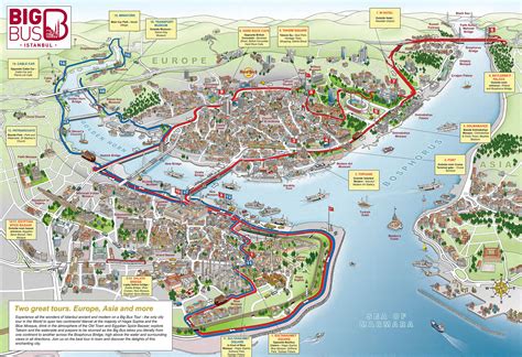 Map of Istanbul tourist attractions, sightseeing & tourist tour