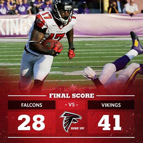 Atlanta Falcons on Twitter: "Final score: Vikings 41, Falcons 28 # ...