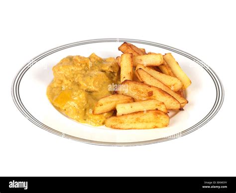 Chicken Curry with Chips Stock Photo - Alamy