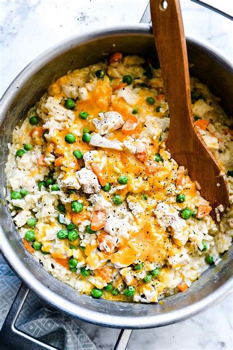 This creamy chicken and rice casserole is a fast and healthy 30-minute meal made right on the ...
