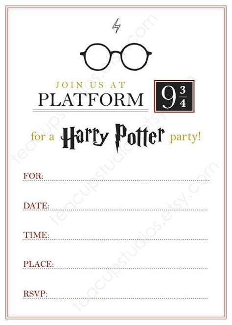 Free Printable Harry Potter Birthday Party Invitations - Printable Word ...