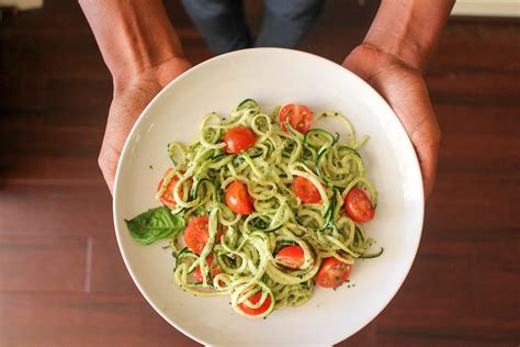 Zucchini Spaghetti with Vegan Pesto Sauce - Fit Life with Fran