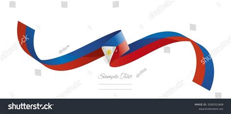 Philippine Flag Ribbon Vector Illustration Philippines Stock Vector ...