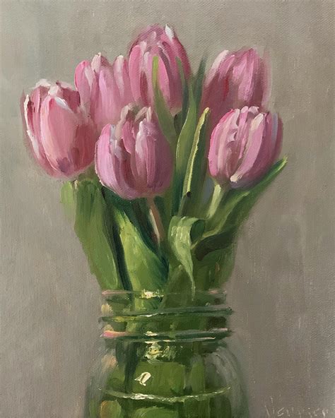 “Tulips in a Jar” oil on canvas : r/painting