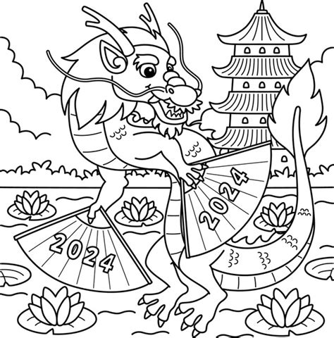 Chinese New Year 2024 Coloring Pages - Aleda Aundrea