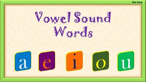 Vowel Sounds A E I O U | Learn Vowel Sound Words with Example | English ...