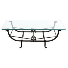 Giacometti Style Glass Top Coffee Table at 1stDibs