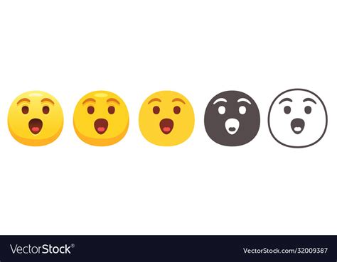 Astonished emoji Royalty Free Vector Image - VectorStock