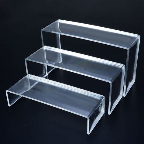 3pcs Transparent Acrylic Display Stand Multi functional Shoes Storage ...