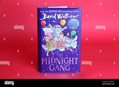 David Walliams, The Midnight Gang, Hardback Book isolated on Red ...