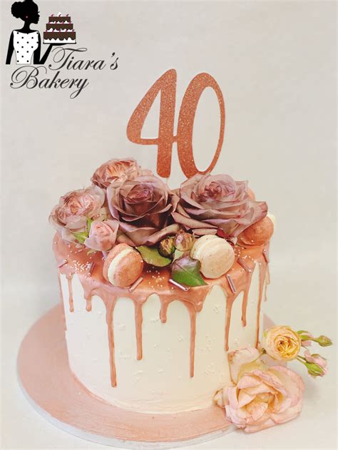 Rose Gold Drip Cake | 40th birthday cakes, 40th birthday cake for women ...