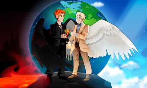 Crowley and Aziraphale by flyn-lunicorne on DeviantArt