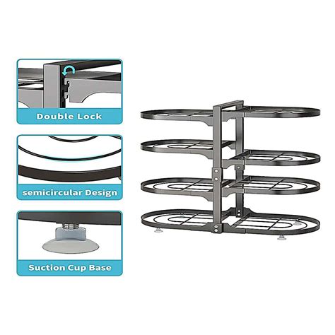 6 Tier Pots and Pans Lid Organizer Rack Holder, Adjustable Pot ...