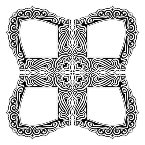 Premium Vector | Ornamental black and white frames with ornaments vector illustration