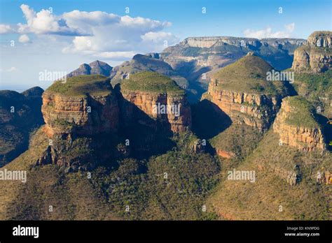 The Three Rondavels view from Blyde River Canyon, South Africa. Famous ...