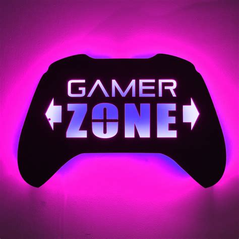 Large LED Lighted Gamer Zone Wall Art Game Room Lights - Etsy