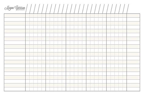 Printable+Blank+Charts+with+Rows | Printable graph paper, Spreadsheet template, Templates ...