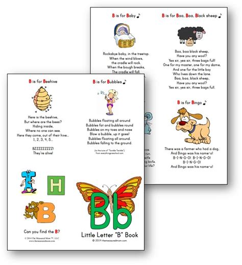 Free letter B book of rhymes and songs | Letter b song, Letter i song, Free lettering