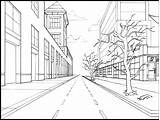 1 Point Perspective Coloring Sheet Pages sketch template