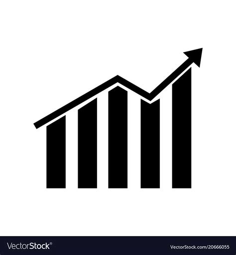 Growth bar chart icon Royalty Free Vector Image