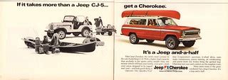 1974 Jeep Cherokee with CJ-5 Advertisement Motor Trend Aug… | Flickr