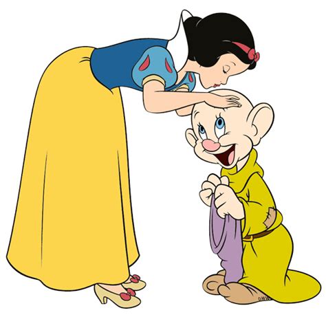 Clip art of Disney's Snow White kissing Dopey on the head # ...