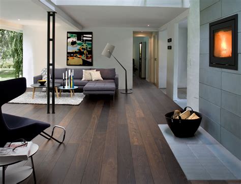 Modern Living Room With Dark Wood Floors - Ddebaro