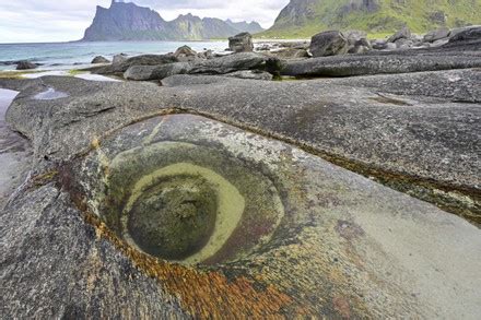 Dragons Eye Rock Formation Uttakleiv Beach Editorial Stock Photo ...