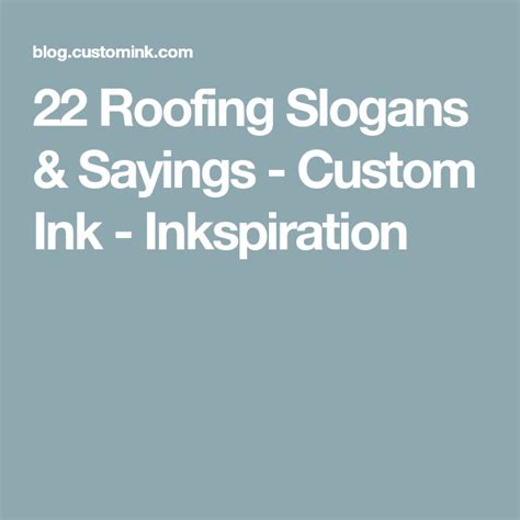 22 Roofing Slogans & Sayings - Custom Ink | Custom ink, Roofing, Slogan