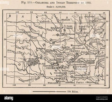 Old Map Of Oklahoma Indian Territory 1892 Vintage Maps