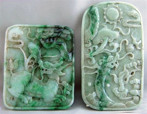 JP: hand carved jade plaques -19th-century | Jade carving, Gemstone art, Carving