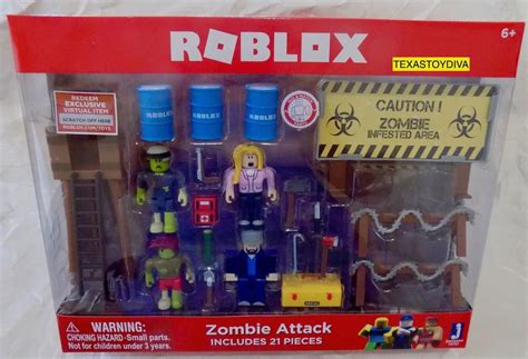 *Roblox* ZOMBIE ATTACK Playset 4 Minifigures Apocalypse Unused Online ...