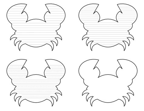 Free Printable Crab-Shaped Writing Templates