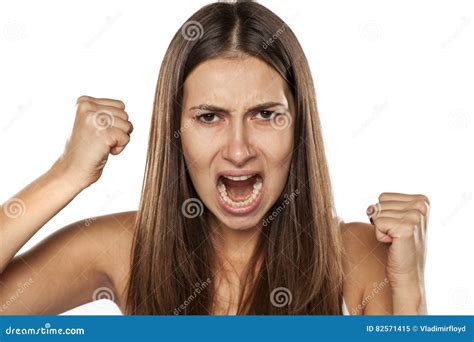 Angry woman shouting stock image. Image of studio, girl - 82571415