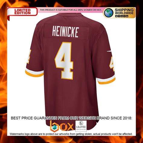 NEW Taylor Heinicke Washington Football Team Burgundy Jersey Football ...