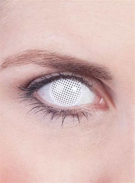 Round White Mesh Effect Contact Lenses