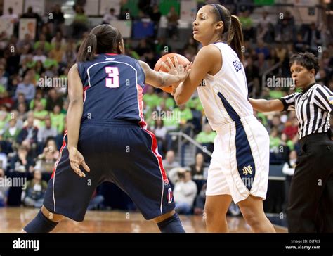 Notre Dame Guard Skylar Diggins (4) and Connecticut Guard Tiffany Hayes ...