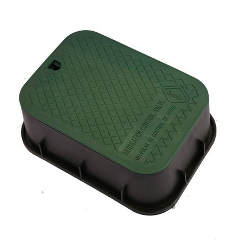 DURA 15 in. x 21 in. x 6 in. Deep Extension Valve Box in Black Body Green Lid-150-X - The Home Depot