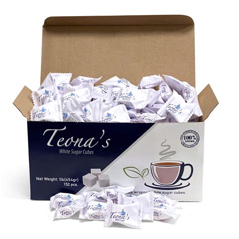 Buy Teona's White Sugar, Individually Wrapped White Sugar Cubes, (152 ...