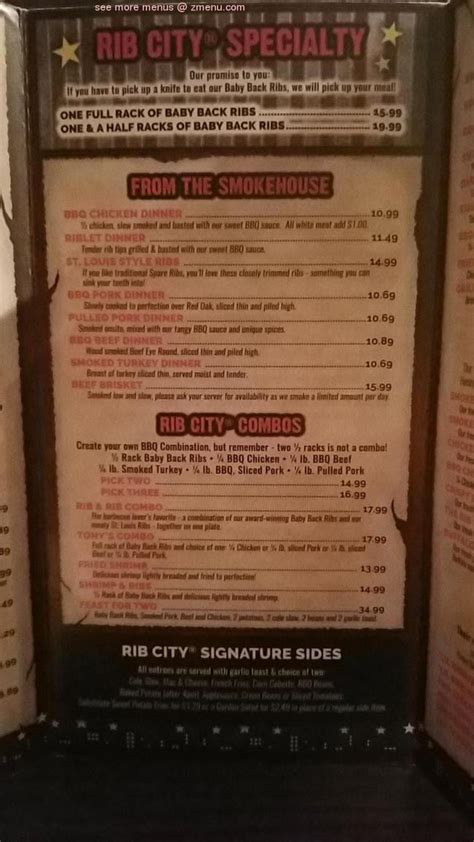 Online Menu of Rib City Restaurant, Naples, Florida, 34112 - Zmenu