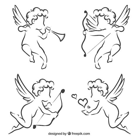 Cupid sketch pack Vector | Free Download