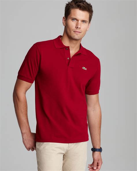 Lyst - Lacoste Classic Short Sleeve Piqué Polo Shirt in Red for Men