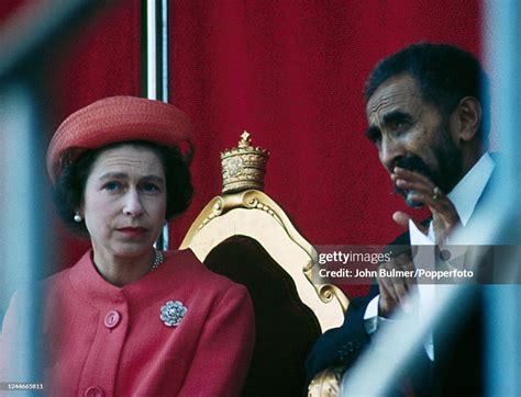 Queen Elizabeth II with Haile Selassie, Emperor of Ethiopia, in Addis... News Photo - Getty Images