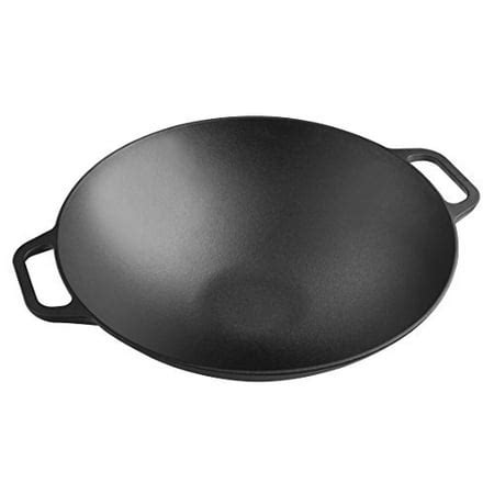 Victoria WOK-314 Cast Iron Wok. Stir Fry Pan. Smooth Balanced Base Seasoned with 100% Kosher ...