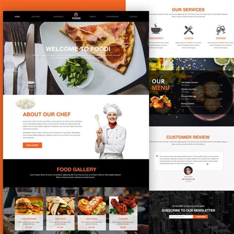 Free Restaurant Website Homepage Template Free PSD at FreePSD.cc